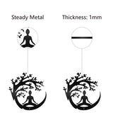 Iron Hanging Decors, Metal Art Wall Decoration, for Living Room, Home, Office, Garden, Kitchen, Hotel, Balcony, with Wall Anchor & Screw, Yoga Pattern, 300x300x1mm