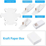Foldable Paper Drawer Boxes, Sliding Gift Boxes, for Christmas wrappping Gift, Party, Wedding, Rectangle, White, 11.3x8.3x4.5cm