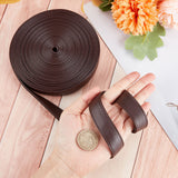 Flat PU Imitation Leather Cord, for Bag Decor, Coconut Brown, 20x2~2.5mm