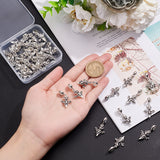 36Pcs Tibetan Style Alloy European Dangle Charms, Large Hole Pendants, Dragon, Antique Silver, 31mm, Hole: 4mm, Pendant: 20.5x15.5x7.5mm