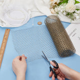 Nylon Mesh Lace Fabric, for Bride Veil Decoration, Dark Goldenrod, 25.2~25.5x0.03cm, about 2m/pc