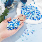 Opaque & Transparent Resin Cabochons, Imitation Shell & Pearl, Half Round, Blue, 3~10x1~4mm, 30g/bag