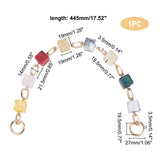Random Color Square Acrylic Curb Chain Bag Strap, with Aluminum Clasps, for Bag Replacement Accessories, Colorful, 44.5cm