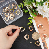 20Pcs Brass Donut Stud Earring Findings, with Vertical Loops and 20Pcs Ear Nuts, Nickel Free, Real 18K Gold Plated, 18mm, Hole: 2mm, Pin: 0.8mm, 5x3.5x2.5mm, Hole: 0.8mm, 20sets