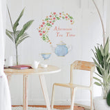 PVC Wall Stickers, Rectangle, for Home Living Room Bedroom Decoration, Flower Pattern, 400x1160mm