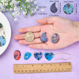 DIY Resin Dangle Earring Making Kits, 16Pcs Heart Resin Pendants, 10Pcs Half Round Alloy Links and Brass Linking Rings, Glass Pearl Beads and Brass Findings, Mixed Color, 122pcs/box