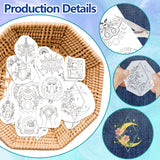 4 Sheets 11.6x8.2 Inch Stick and Stitch Embroidery Patterns, Non-woven Fabrics Water Soluble Embroidery Stabilizers, Moon, 297x210mmm