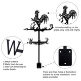Iron Display Decorations, for Outdoor Garden Decoration, Rooster, Electrophoresis Black, 2.35~40.3x1~5.4x0.1~2.2cm, Hole: 7mm, 7pcs/set
