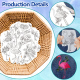 4 Sheets 11.6x8.2 Inch Stick and Stitch Embroidery Patterns, Non-woven Fabrics Water Soluble Embroidery Stabilizers, Flamingo Shape, 297x210mmm