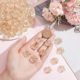 Transparent Acrylic Beads, Golden Metal Enlaced, Flower, Clear, 18.5x19x7mm, Hole: 1.6mm, 100pcs/box