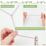 Glass Ceiling Fan Pull Chain Extenders, Disco Ball Pendant Decoration, with 304 Stainless Steel Ball Chains, Stainless Steel Color, 363mm, 4pcs/set