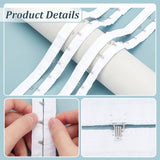 1 Rows 1 Hooks Polyester Bra Iron Clasps, Elastic Bra Band Extenders Intimates Accessories, White, 28x1.5~4mm, 3 yards/card