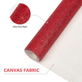 Sparkle PU Leather Fabric, with Glitter Sequins, for Shoes Bag Sewing Patchwork DIY Craft Appliques, Red, 135x21x0.07cm