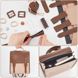 DIY PU Leather Sew on Backpack Kits, including Fabric, Adjustable Shoulder Strap, Magnetic Clasp, Thread, Needle, Saddle Brown, Finished Product: 27x15x31cm