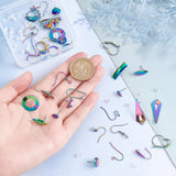 DIY Earring Making Finding Kit, Including Stainless Steel Stud & Leverback & Hoop Earring Findings & Earring Hooks, Plastic Ear Nuts, Rainbow Color, 80Pcs/box