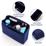 Wool Felt Purse Organizer Insert, Mini Envelope Handbag Shaper Premium Felt, Bag Accessories, Rectangle, Midnight Blue, 22.5x9x16cm
