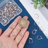 50Pcs 304 Stainless Steel Leverback Earring Findings, with Horizontal Loops, Rose Gold, 15.5x10x1.5mm, Hole: 1.5mm