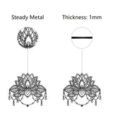 Iron Wall Signs, Metal Art Wall Decoration, for Living Room, Home, Office, Garden, Kitchen, Hotel, Balcony, Lotus Pattern, 230x260x1mm, Hole: 5mm