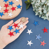 90Pcs 3 Colors Computerized Embroidery Cloth Iron on/Sew on Patches, Applique DIY Costume Accessory, Star, for Independence Day, Mixed Color, 3x3cm, 30pcs/color