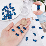 DIY Fish Beaded Bracelet Making Kit, Including Frosted Electroplate Glass Beads, Elastic Thread, Blue, Beads: 15x8x5mm, Hole: 1mm, 50Pcs/box