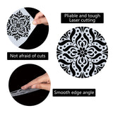 PET Plastic Hollow Out Drawing Painting Stencils Templates, Square, Flower Pattern, 300x300mm