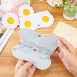 3Pcs Portable PU Imitation Leather Glasses Bag, with Aluminum Spring Gate Ring & Snap Button, for Eyeglass, Sun Glasses Protector, Eye Shaped, with 3Pcs Suede Polishing Cloth, Mixed Color, Glasses Case: 125x159x13mm, Polishing Cloth: 95x75x2mm