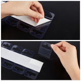 200 Pcs 2 Styles Transparent Self Adhesive Hang Tabs, Display Tabs for Store Retail Display, Clear, 100pcs/style