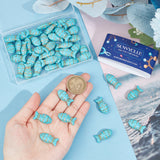 50Pcs Synthetic Turquoise Dyed Beads, Fish, Turquoise, 22x12x7.5mm, Hole: 1mm