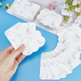 Marble Texture Pattern Paper Display Cards, Jewelry Display Cards, Rectangle & Cloud Shape, Light Grey, 120pcs/set