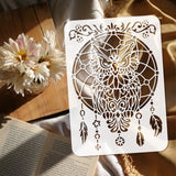 Plastic Drawing Painting Stencils Templates, for Painting on Scrapbook Fabric Tiles Floor Furniture Wood, Rectangle, Owl, 29.7x21cm