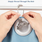 DIY Eagle Shower Curtain Hook Rings Making Kit, Including Alloy Pendant, Iron Shower Curtain Rings, 304 Stainless Steel Jump Rings, Antique Silver & Stainless Steel Color, 73.5x42.5x8mm, Inner Diameter: 66.5x38.5mm, 44Pcs/box