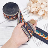 Ethnic Style Embroidery Polycotton Ribbons, Jacquard Ribbon, Tyrolean Ribbon, Garment Accessories, Arrow Pattern, Colorful, 1-7/8 inch(48mm), about 5yards/roll