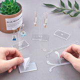 Plastic Earring Display, Bean Sprout Shape Earrings Display Stand, Jewelry Tree Stand Stand, Three-piece Set, Clear, 38x80mm, 38x100mm, 38x120mm, 3pcs/set