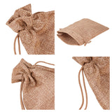 Burlap Packing Pouches Drawstring Bags, Mixed Color, 18x13cm, 12pcs/color, 24pcs/set