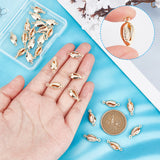 30Pcs Brass Connector Charms, Cowrie Shell Shape, Real 18K Gold Plated, 18x7.5x3.5mm, Hole: 1mm