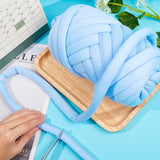 Arm Knitting Yarn, Polyester Yarn, Super Soft Washable Bulky Giant Yarn, for Extreme Knitting DIY Handmade Blankets, Cornflower Blue, 19mm, about 500g/bundle, about 24m/bundle
