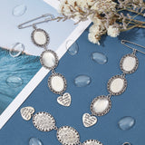 DIY Brooch Making Kits, Including Iron Brooch Findings and Transparent Glass Cabochons, Antique Silver, 40pcs/box