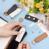 6 Sets 3 Style Alloy D Ring Clasps with PU Leather Tab, Screw Rivet & Shim, for DIY Bag Handle Accessories, Mixed Color, 90~93x27~27.3mm, 2 sets/style