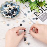 80Pcs 4 Colors Food Grade Eco-Friendly Silicone Beads, Chewing Beads For Teethers, DIY Nursing Necklaces Making, Rondelle, Mixed Color, 12x6~7mm, Hole: 2mm, 20pcs/color