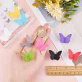 Silicone Wine Glass Tag Markers, Suction Cup Tags, Butterfly, Mixed Color, 27x38x11.5mm, 10colors/set