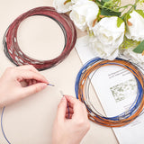 Stainless Steel Wire Necklace Cord DIY Jewelry Making, with Brass Screw Clasp, Mixed Color, 17.5 inchx1mm, Diameter: 14.5cm, 5 colors, 15pcs/color, 75pcs/set