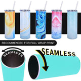 Silicone Cup Sleeve, Sublimation Tumblers, Insulated Reusable Cup Sleeves, Column, Turquoise, 82x235mm, Inner Diameter: 79mm