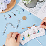DIY Knitting Tool Sets, including Butterfly Alloy Enamel Pendant Stitch Markers & Beaded Knitting Row Counter Chains, Mixed Color, 3.3~23.2cm, 11pcs/set