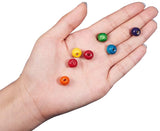 Wood Beads, Dyed, Round, Mixed Color, 10mm, Hole: 3.5mm, 200pcs/box, Plastic Beads Container: 7.2x5.2cm