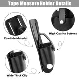 PU Imitation Leather Tape Measure Holder for Belt, Tool Carry Belt Clips, with Iron Findings, Black, 193x112x55mm