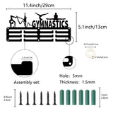 Sports Theme Iron Medal Hanger Holder Display Wall Rack, 3-Line, with Screws, Gymnatics, Sports, 130x290mm, Hole: 5mm