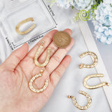 6Pcs 2 Style Rack Plating Brass Micro Pave Cubic Zirconia Pendants, Cadmium Free & Lead Free, Long-Lasting, Horseshoe, Real 18K Gold Plated, 30.5~32x22~25x2mm, Hole: 3x5mm,. 3pcs/style