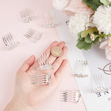 15Pcs 3 Style Crown Alloy Rhinestones Hair Combs, Hair Accessories for Girl, Clear, 41~42mm, 5pcs/style