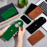 6Pcs 3 Colors Double-Sided Velvet Watch Bag Package, Single Wristwatch Envelope Bags with Snap Button, Mixed Color, 13x6.7x0.8cm, 2pcs/color