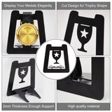 Iron Medal Display Stand, Medal Holder, Trapezoid with Trophy Pattern, Black, 128x118.5x2mm